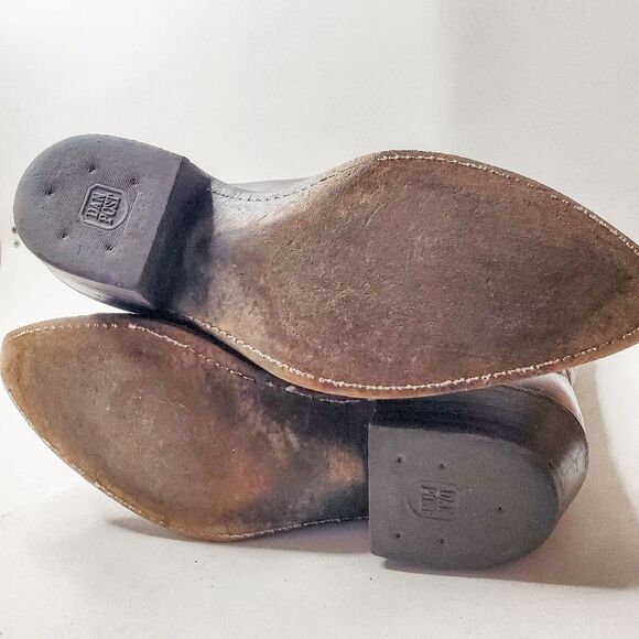 Dan Post Black Cherry Albany Western Embroidered Flame Cowboy Boots Size 10.5 - Picture 6 of 7